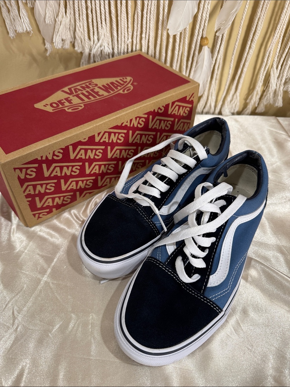 Vans Old Skool Two-Tone Navy and Blue Skate Sneakers